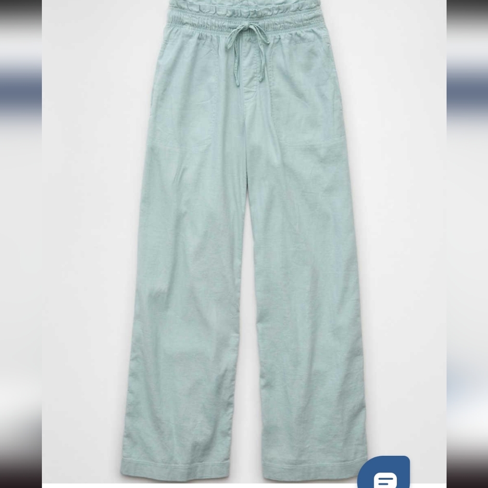 American Eagle Woman's Dreamy Drape Linen Blend Pull-on Pants